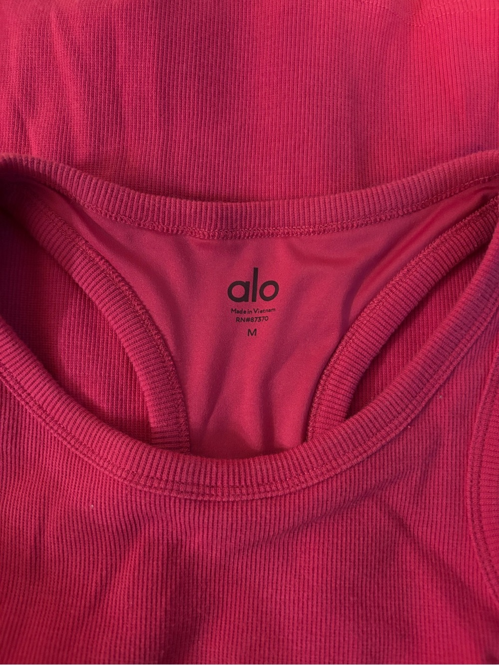 ALO Yoga Ribbed Racerback Tank Top in Raspberry - Picture 3 of 3